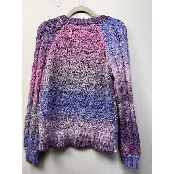 Knox Rose‎ Sweater Women's XS Purple Blue Marled Knit Crewneck Wool Blend - Picture 2 of 6